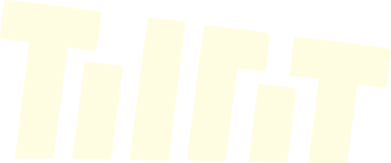 tiltit logo i knækket hvid